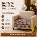 Premium Velvet Digital Printed Fabric with Customizable Seat Length and Fixed Seat Depth at 36 Inches