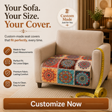 Premium Velvet Digital Printed Fabric with Customizable Seat Length and Fixed Seat Depth at 36 Inches