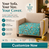 Premium Velvet Digital Printed Fabric with Customisable Seat Length and Fixed Seat Depth at 36 Inches