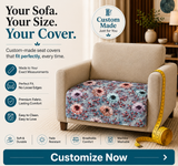 Premium Velvet Digital Printed Fabric with Customizable Seat Length and Fixed Seat Depth at 36 Inches