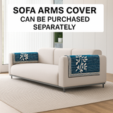 Anti-Slip Floral Velvet Sofa Cover For L4+3 Seater Sofa