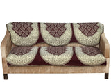 Nendle Luxurious Cotton Polka Dot Design 3 Seater Sofa Cover Set (Brown, 2 Pieces)