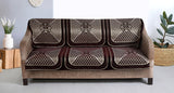 Nendle Chenille Jacquard Weaved Velvet Fabric Sofa Cover Set of 3 Seater (Brown, 2 Pieces)