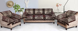 Nendle Velvet Fabric Sofa Cover Set of 5 Seater With 6 Pieces Arms Cover (Brown, 12 Pieces)