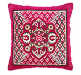 Nendle Jacquard Weaved Decorative Velvet Cushion Cover Set of 5 Pieces (Pink, 16x16 Inches)