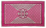 Nendle Jacquard Weaved Velvet Center Table Cover for 4 Seater (Pink, Standard)