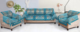 Nendle Velvet Fabric Sofa Cover Set of 5 Seater With 6 Pieces Arms Cover (Sky Blue, 12 Pieces)