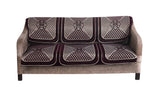 Nendle Chenille Jacquard Velvet Fabric Weaved Sofa Cover Set of 3 Seater (Wine, 2 Pieces)