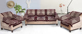 Nendle Velvet Fabric Sofa Cover Set of 5 Seater With 6 Pieces Arms Cover (Wine, 12 Pieces)