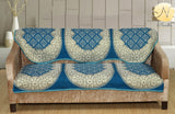 Nendle Luxurious Cotton Polka Dot Design 3 Seater Sofa Cover Set (SkyBlue, 2 Pieces)