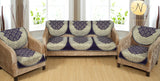 Nendle Luxurious Cotton Polka Dot Design 5 Seater Sofa Cover Set (Violet, 6 Pieces)