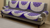 Nendle Luxurious Cotton Polka Dot Design 5 Seater Sofa Cover Set With Arms (Violet, 12 Pieces)