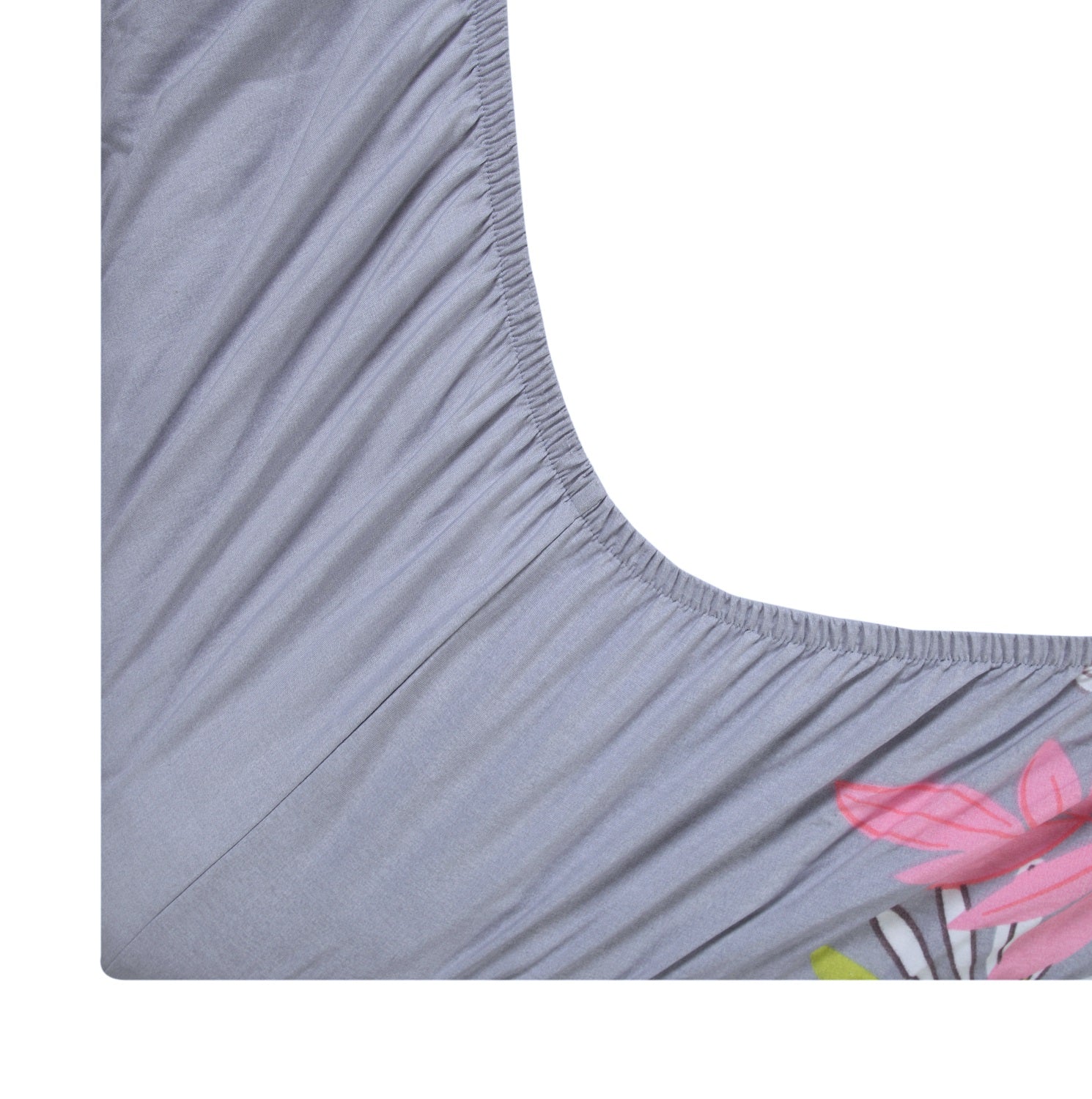 Nendle Microfiber 210TC Double Bedsheet Queen Size 78x60 Inches with Elastic Fitting with 2 Pillow Covers (Fits Upto Mattress of 10 Inches, Light Grey)