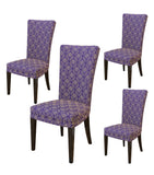 Nendle Elastic/High Stretchable Chair Covers for 4 Seater Dining/Center Table Chairs (4 Pieces, Violet)