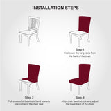 Nendle Stretchable Polyester Elastic Chair Cover Set of 4 for Dinning Chairs (Maroon, 4 Pieces)