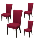 Nendle Stretchable Polyester Elastic Chair Cover Set of 4 for Dinning Chairs (Maroon, 4 Pieces)