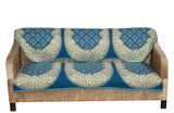 Nendle Luxurious Cotton Polka Dot Design 3 Seater Sofa Cover Set (SkyBlue, 2 Pieces)