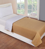 Nendle Both Side Use Polka Dot Design Cotton Dohar for Single Bed Light Weight for Summer (Camel White, 1 Piece)