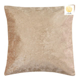 Nendle Velvet Plain/Solid Cushion Covers Set of 5 Cushion (Beige, 16x16 Inches)