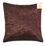 Nendle Velvet Plain/Solid Cushion Covers Set of 5 Cushion (Dark Brown, 16x16 Inches)