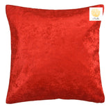 Nendle Velvet Plain/Solid Cushion Covers Set of 5 Cushion (Red, 16x16 Inches)